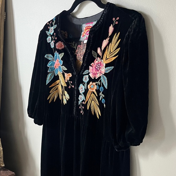 Johnny Was Black Dress with Floral Embroidery - Picture 6 of 7